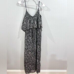 Ruffle top snakeskin print maxi dress size small